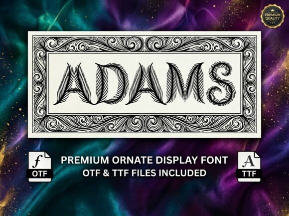 Adams: The Ornate Display Font for Timeless Luxury