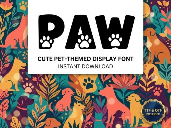Paw: The Ultimate Pet-Themed Display Font for Joyful Branding